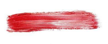 Beyaz arkaplanda kırmızı mat ruj lekesi