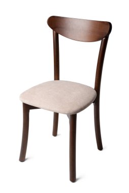 Beyaz arka planda izole edilmiş şık rahat sandalye.