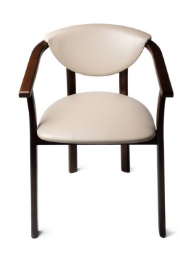 Beyaz arkaplanda izole edilmiş klasik retro sandalye