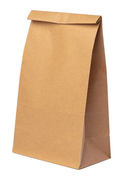 Ремесленная бумажная упаковка для еды на белом фоне — стоковое фото