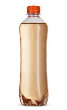 Beyaz üzerine izole edilmiş plastik bir soda şişesi.