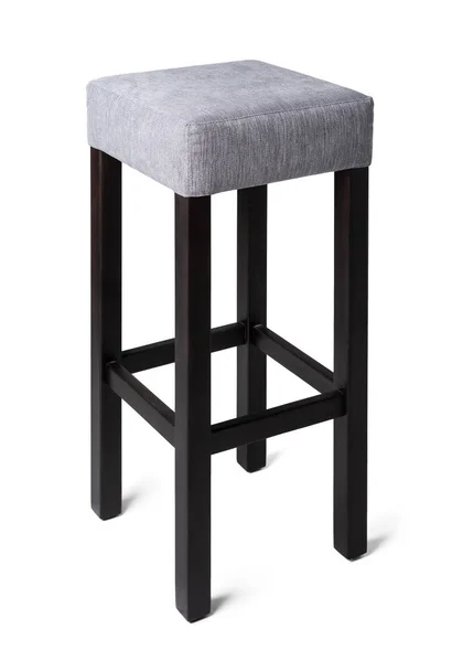 High wooden bar stool isolated on white — Stock Photo, Image