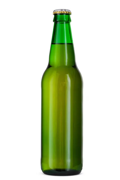 Botella de cerveza aislada sobre fondo blanco — Foto de Stock