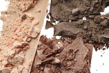 Beyaz arkaplanda izole edilmiş lekeli göz farı, üst görünüm