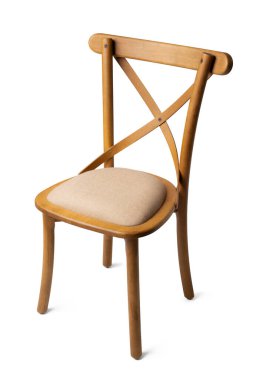 Beyaz arkaplanda izole edilmiş klasik retro sandalye