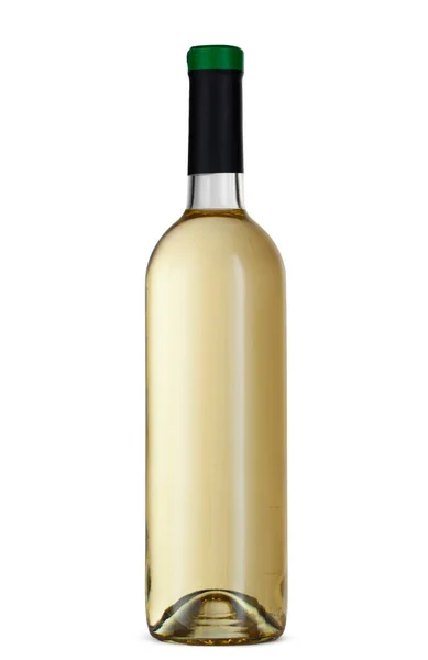 Weinflasche isoliert auf weißem Hintergrund, Vorderseite — Stockfoto