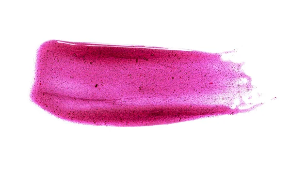 Rózsaszín szájfény swatch elszigetelt fehér — Stock Fotó