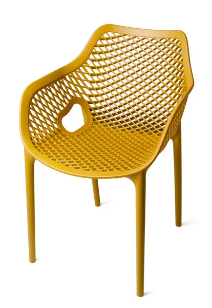 Beyaz arka planda izole edilmiş bir bahçe sandalyesi