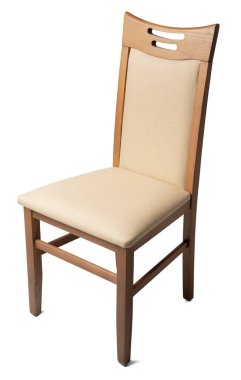 Beyaz arka planda izole edilmiş şık rahat sandalye.