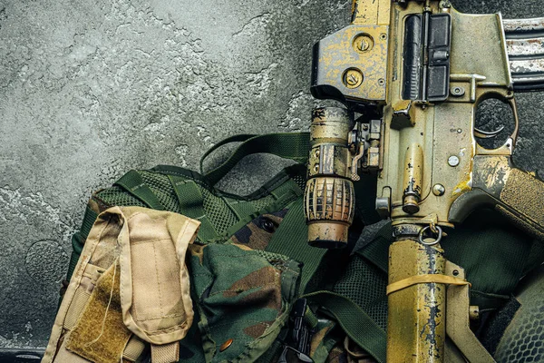 Serie de armas modernas. US Army assault rifle, close up . —  Fotos de Stock