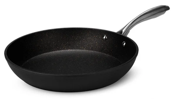 New black frying pan isolated on white background — Stock Photo, Image