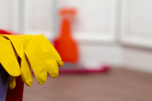 Cleaning tools for house keeping close up — Stock Photo, Image