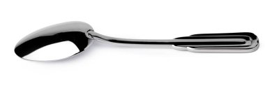 Metal çelik kaşık beyaz arkaplanda izole
