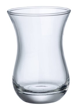 Beyazlar üzerinde izole edilmiş çay için cam bardak