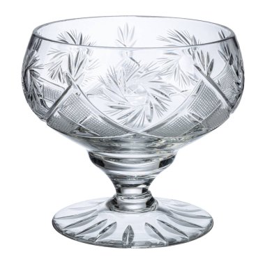 Boş cam kase beyaz arkaplanda izole edildi