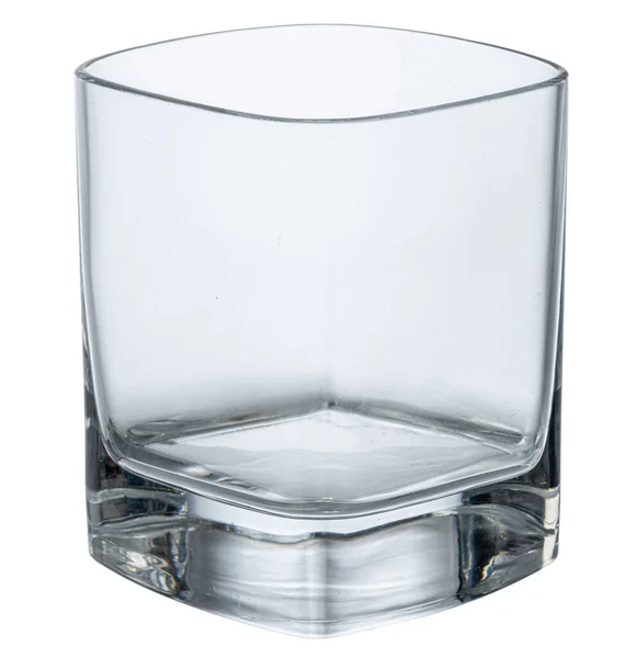 白い背景に隔離された空のガラスカップ — ストック写真