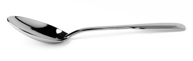 Metal çelik kaşık beyaz arkaplanda izole