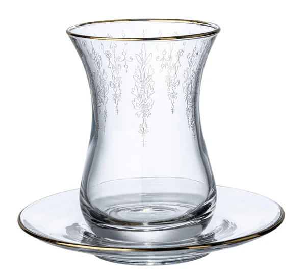 Prázdná sklenice na čaj izolovaný na bílém — Stock fotografie