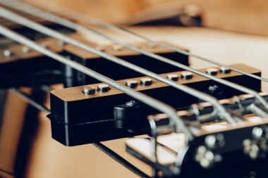Close up photo of electric guitar fingerboard clipart