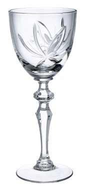 Beyaz arka planda izole edilmiş boş şampanya kadehi