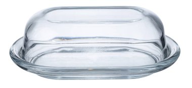 Cam tereyağı koruyucusu beyaz arkaplanda izole edildi