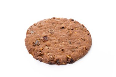 Bir yulaflı kurabiye beyaz üzerine izole edilmiş.