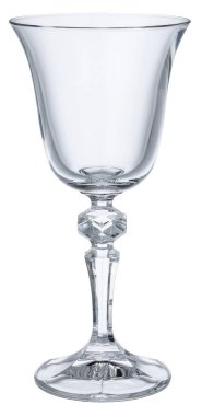 Beyaz arka planda izole edilmiş boş şampanya kadehi