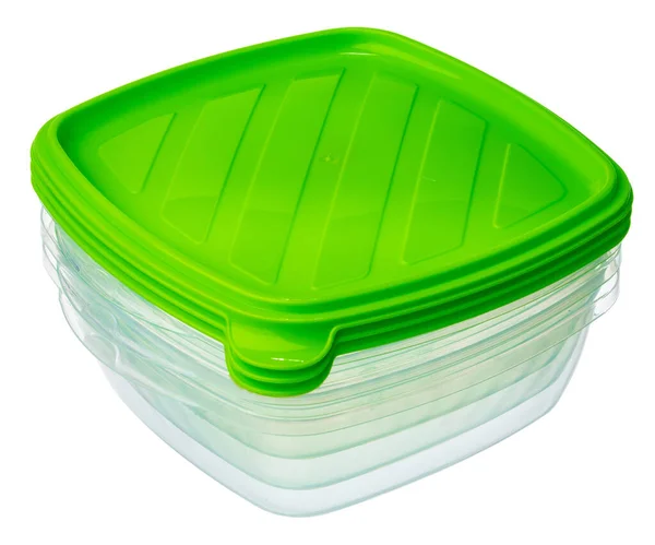 Plastic storage container for food isolated on white — Stock Photo, Image