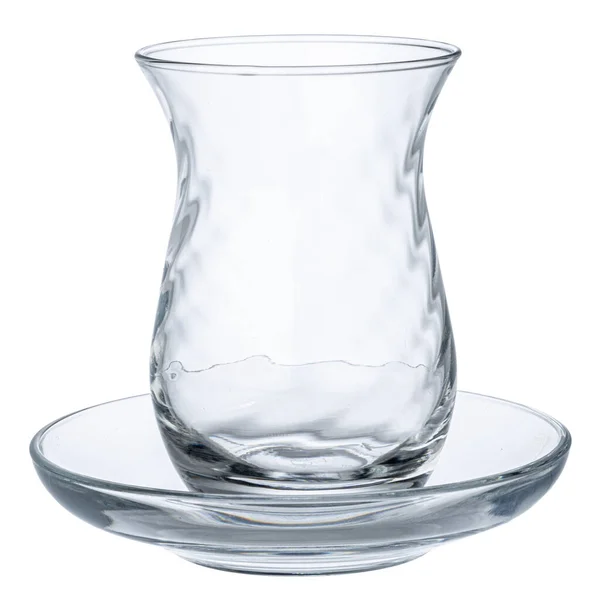 Tazza di vetro per il tè isolato su bianco — Foto Stock