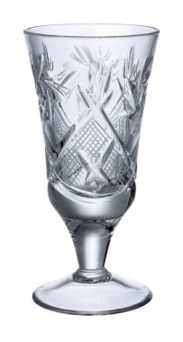 Beyaz arka planda izole edilmiş boş şampanya kadehi