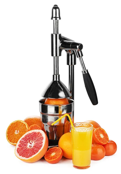 Mechanic juicer for citrus fruits isolated on white — Stock Photo, Image