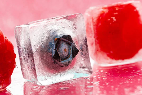 Cubes de glace aux baies pour cocktails d'été — Photo