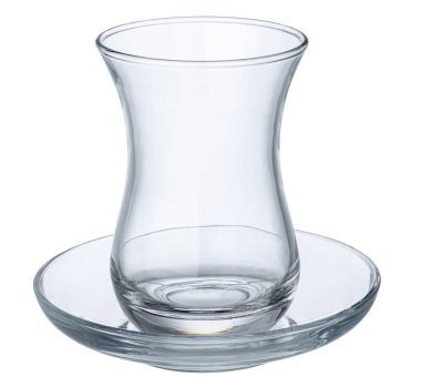 Beyazlar üzerinde izole edilmiş çay için cam bardak