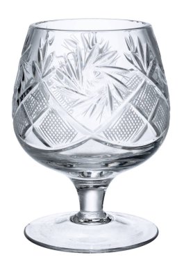 Beyaz üzerine izole edilmiş yeni boş viski bardağı