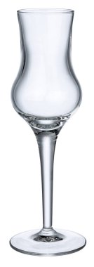 Beyaz arka planda izole edilmiş boş şampanya kadehi