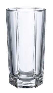 Beyaz arkaplanda izole edilmiş boş yeni bardak