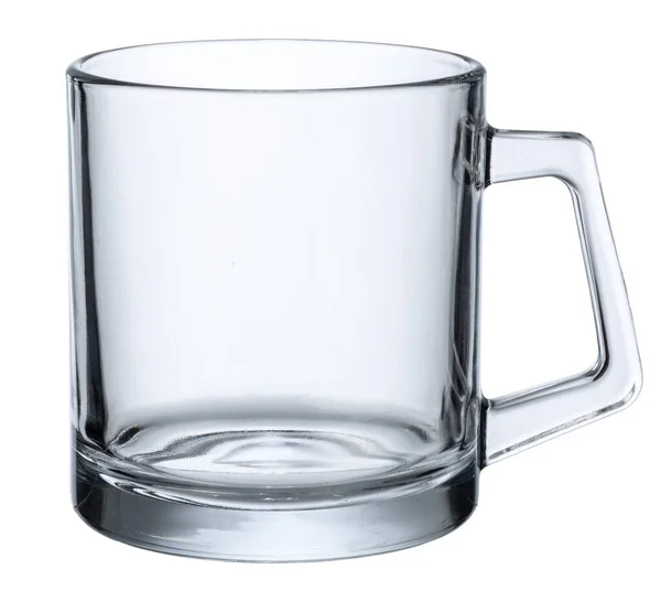 Порожня скляна чашка ізольована на білому тлі — стокове фото