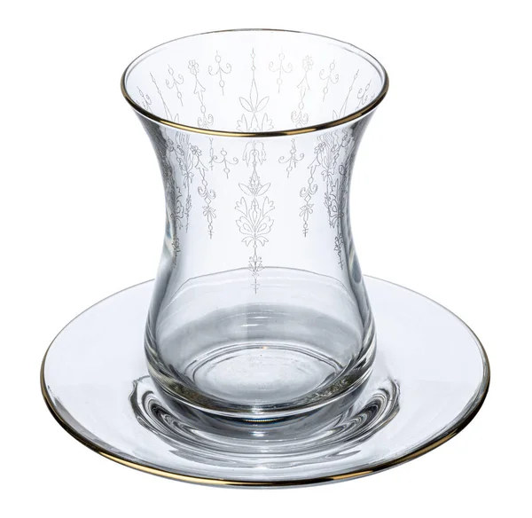 Prázdná sklenice na čaj izolovaný na bílém — Stock fotografie