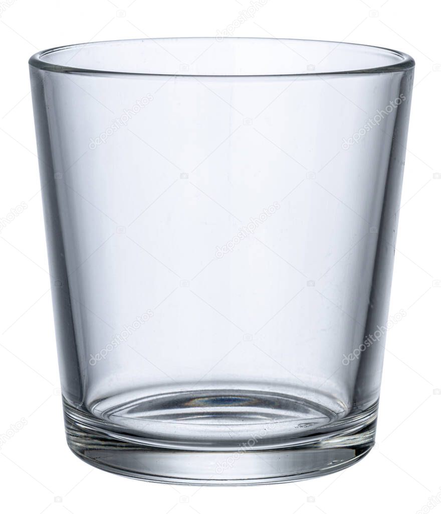 Empty new glass isolated on white background