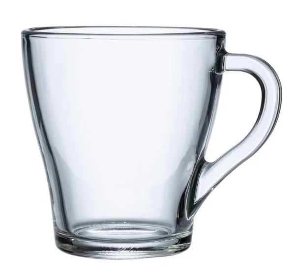 Tasse en verre vide isolé sur fond blanc — Photo