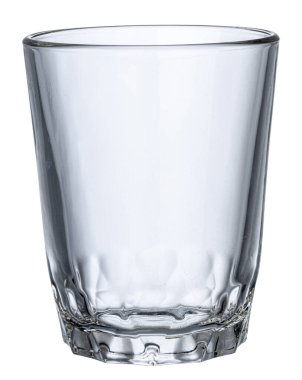 Beyaz arkaplanda izole edilmiş boş yeni bardak