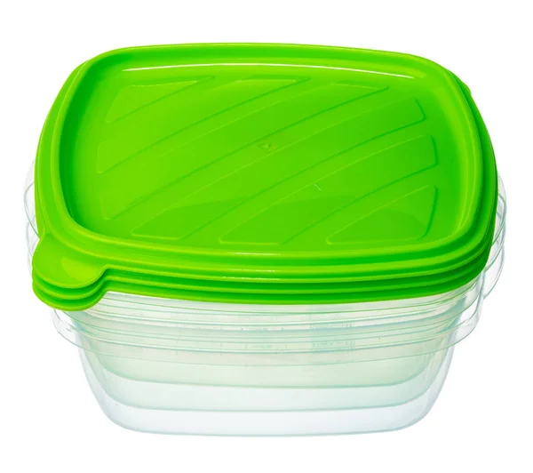 Plastic bewaarcontainer voor levensmiddelen geïsoleerd op wit — Stockfoto