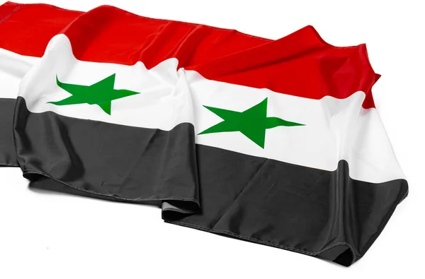 Foto van stof Syrië vlag close up — Stockfoto