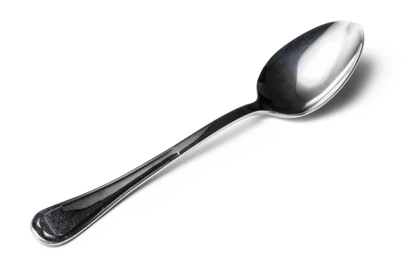 Cutlery dessert spoon isolated on white background — Stock Photo, Image