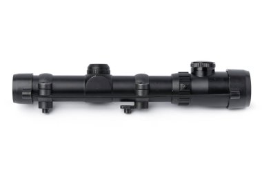 Beyazda izole edilmiş siyah optik dürbün