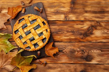 Geleneksel Amerikan Şükran Günü Turtası Üst Manzarası