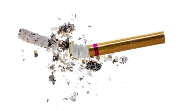 Extinguished butt of cigarette isolated on white —  Fotos de Stock