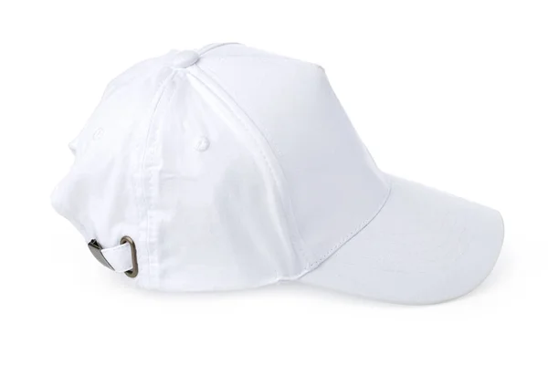 Λευκό καπέλο του μπέιζμπολ απομονωμένο σε λευκό φόντο — Φωτογραφία Αρχείου