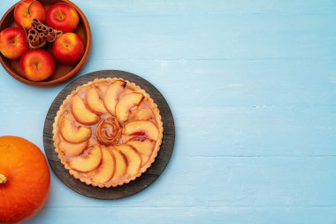 Geleneksel Amerikan Şükran Günü Turtası Üst Manzarası