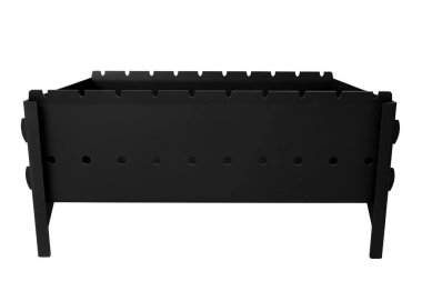 Siyah metal ızgara beyaz ızgarada izole edilmiş.